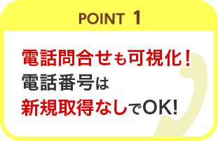 POINT1 電話問合せも可視化！電話番号は新規取得なしでOK！